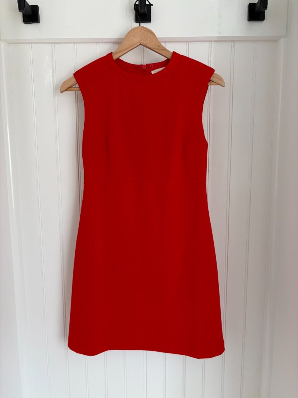 Maje Rangat Red Crepe Mini Dress — Peter Pan Collar Fit & Flare, Sz 1 S